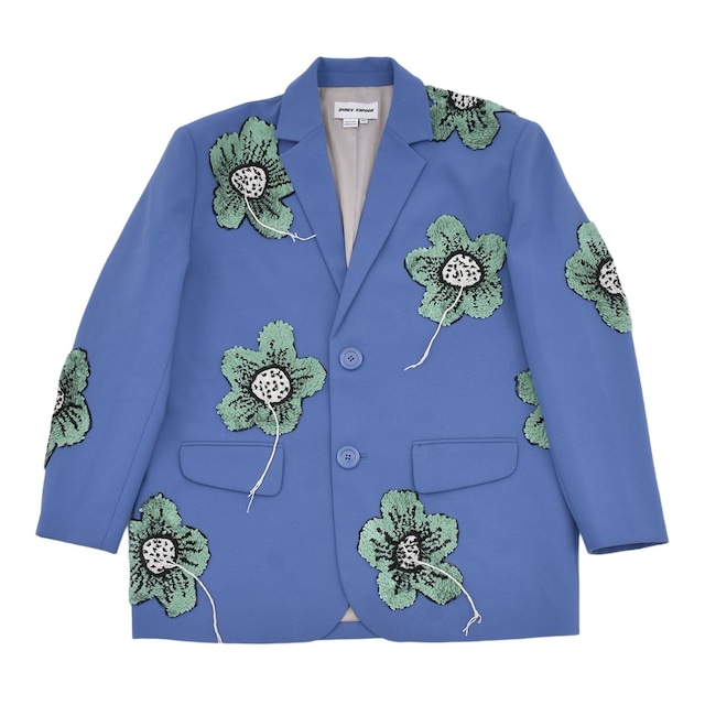 【DHRUV KAPOOR】EMBROIDERED OVERSIZED BLAZER(BLUE)