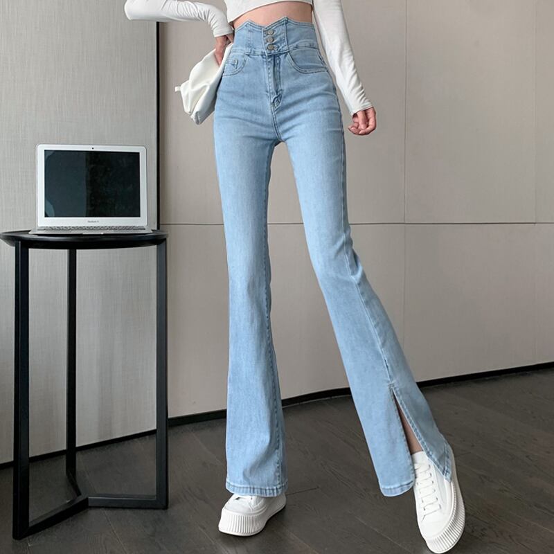 ウェストジーンズ スプリングオータム薄手パンツ レッド 春物 秋物 スーパーモール6787662897