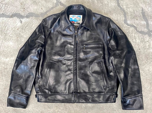エアロレザー ハイウェイマン 狭し 黒 サイズ38 ホースハイド 売買され 