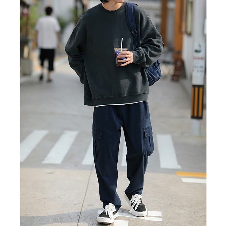 ★REGULAR MILITARY GREEN STRAIGHT PANTS　　　A0563