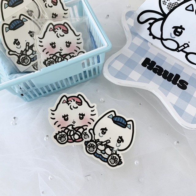 ねこカフェ店員ステッカー