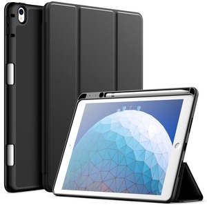 【努力特価】JETech iPad Air 3 (10.5インチ 2019 第3世代)とiPad Pro 10.5 用Pencilホルダー付き ペンシル ソフトTPUバック スリム保護カバー オートウェイクアップ/スリープ機能付き (ブラック)
