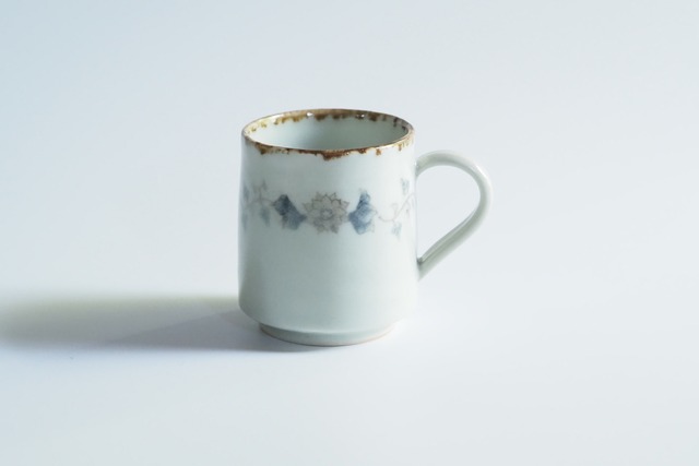 サビ花更紗唐草角マグカップ　村山朋子