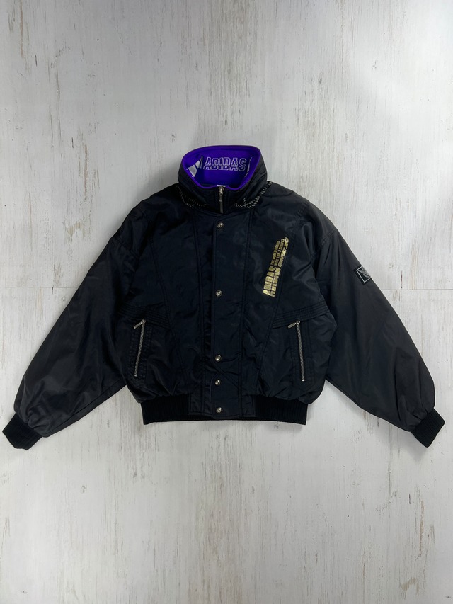 1990’s adidas Nylon Jacket by Descente with Big Collar Logo /  アディダス 90s ナイロンジャケット 襟裏ビッグロゴ