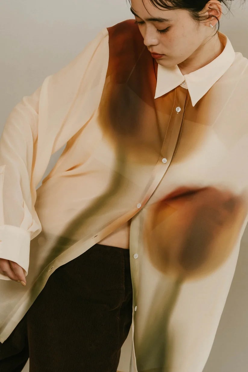 KnuthMarf(クヌースマーフ) flower print sheer shirt(unisex