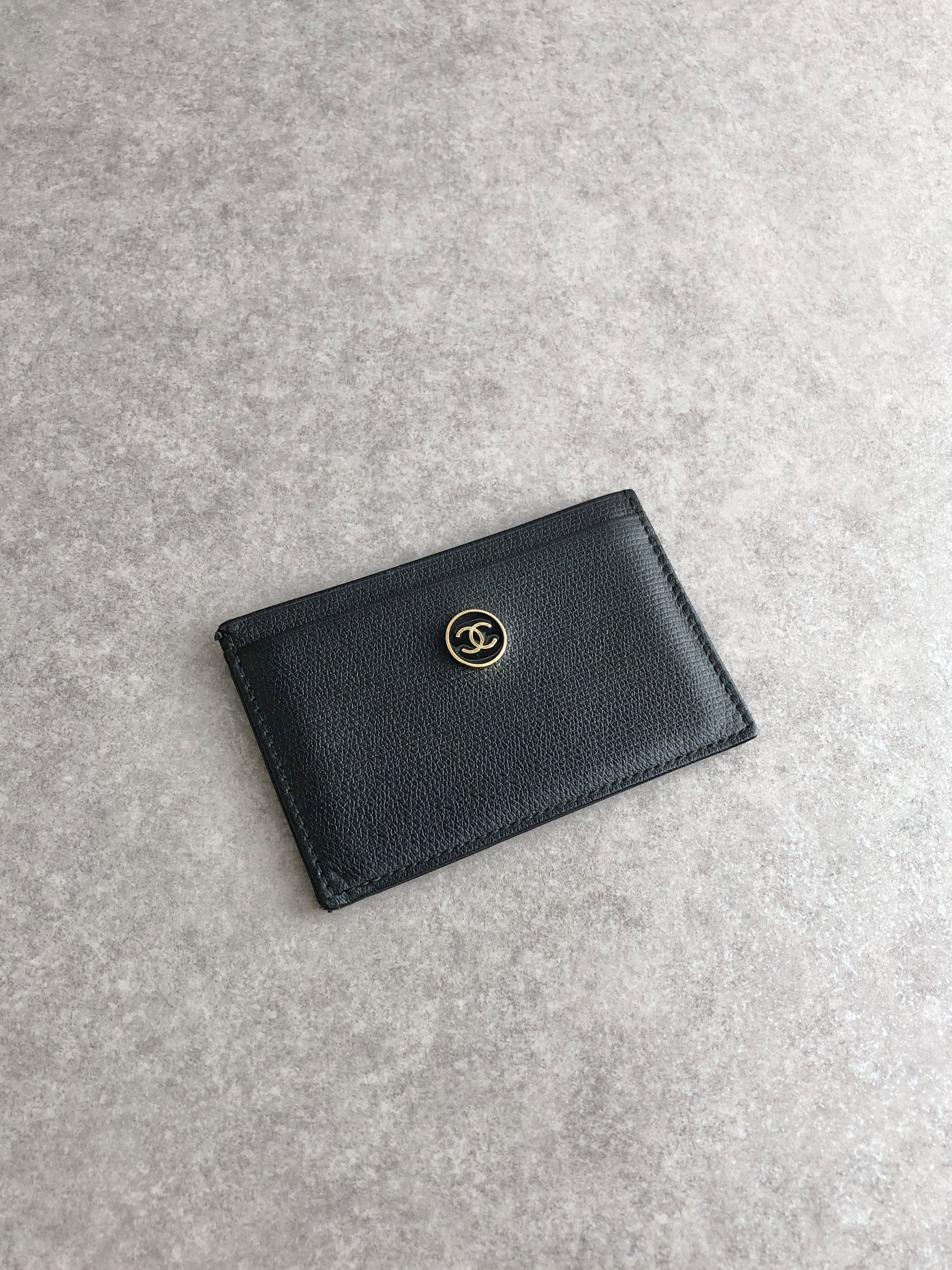 CHANEL シャネル カードケース ブラック ココボタン レザー vintage