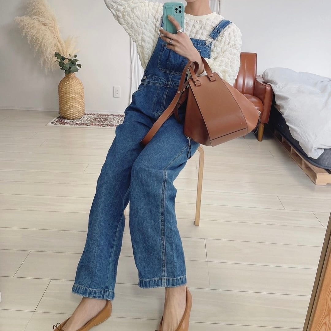 4サイズ展開＞デニムオーバーオール サロペット フロントポケット