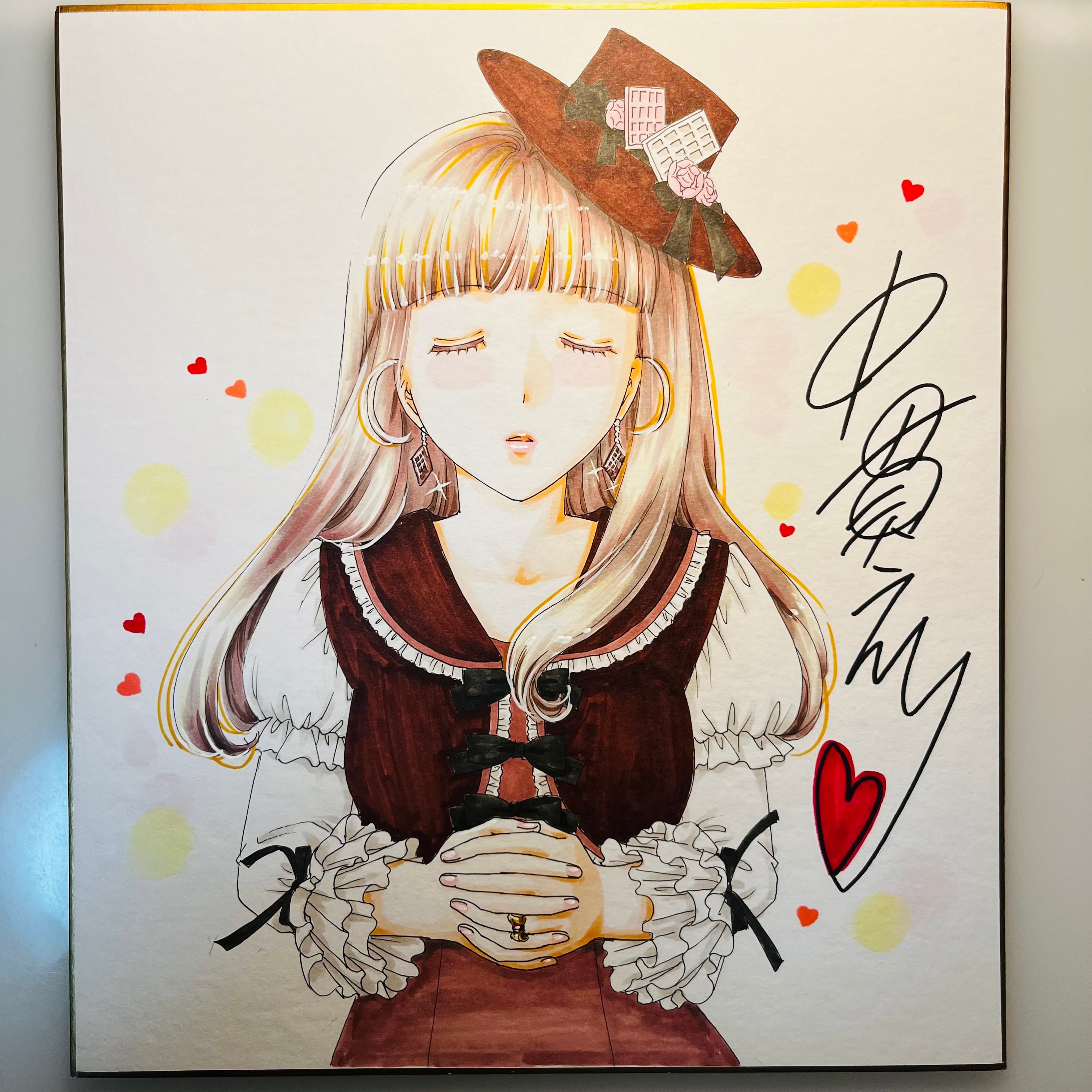 直筆イラスト色紙 神父（パイ） | 中貫えりSHOP