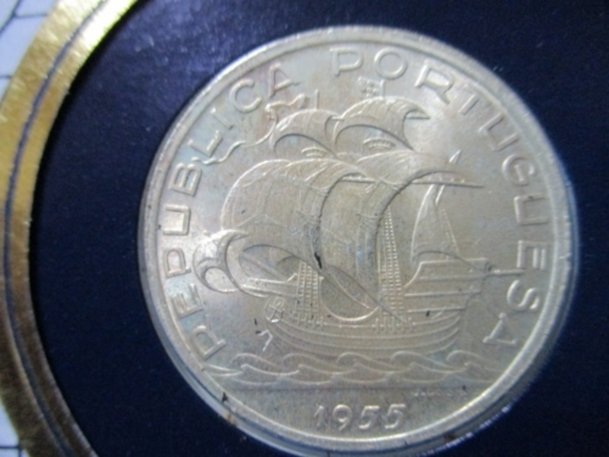 蔵月様 コインリング ポルトガル 50エスクード 記念銀貨 セット 日本旭50銭銀貨