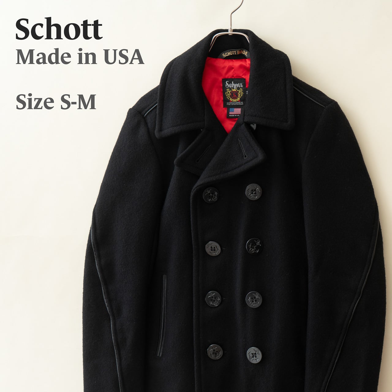Schott ショット 日本限定モデル ピーコート 36 S-M相当 レザー
