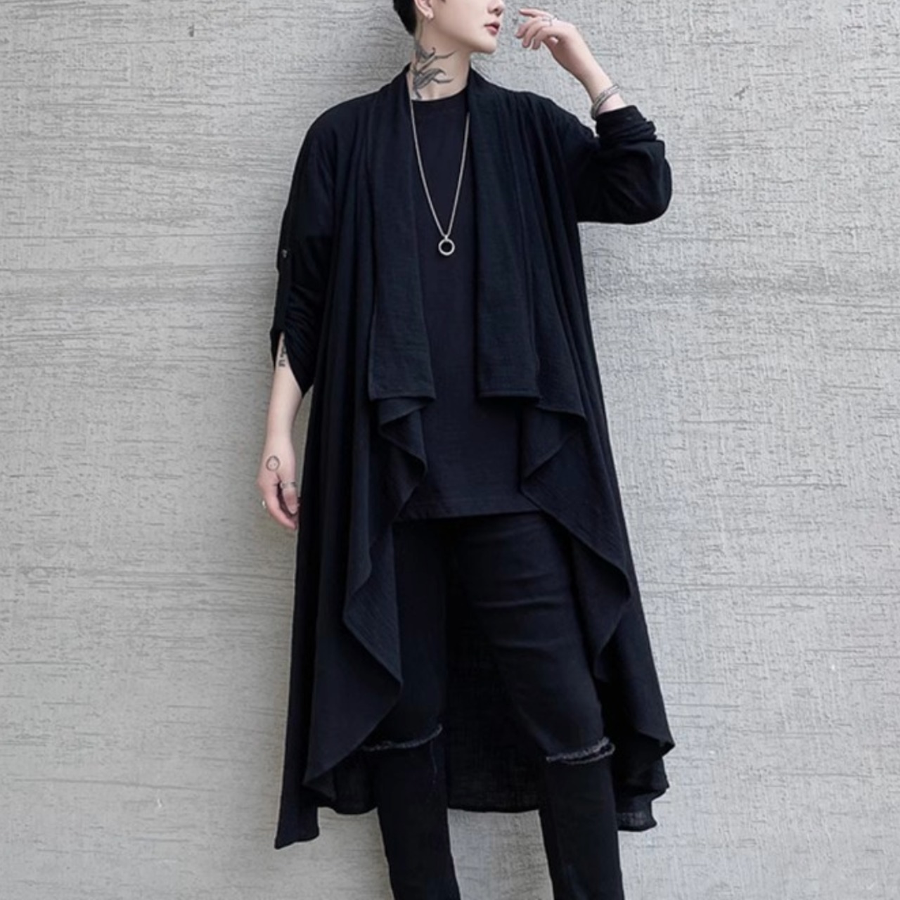 Drape Hem Long Cardigan　TB2613・画像2
