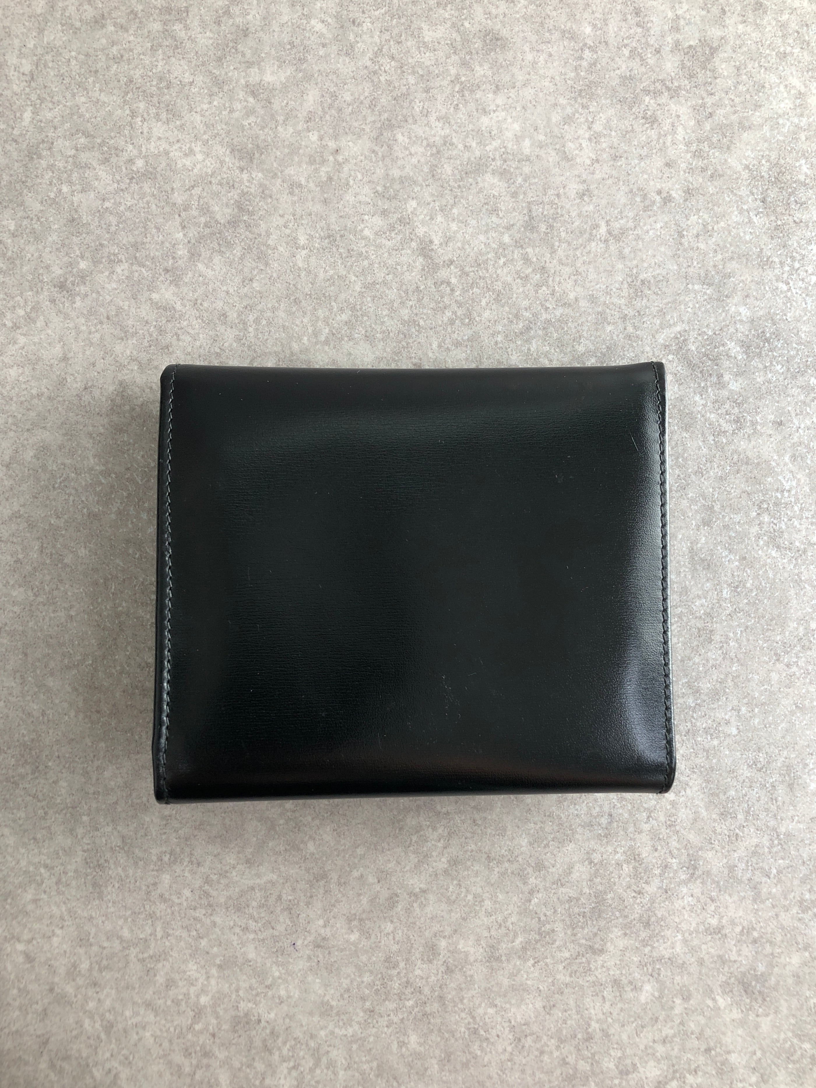 セリーヌ CELINE 三つ折り財布 ガンチーニ ブラック レザー ヴィンテージ CELINE セリーヌ 財布 ブラック ガンチーニ レザー 3つ折り vintage