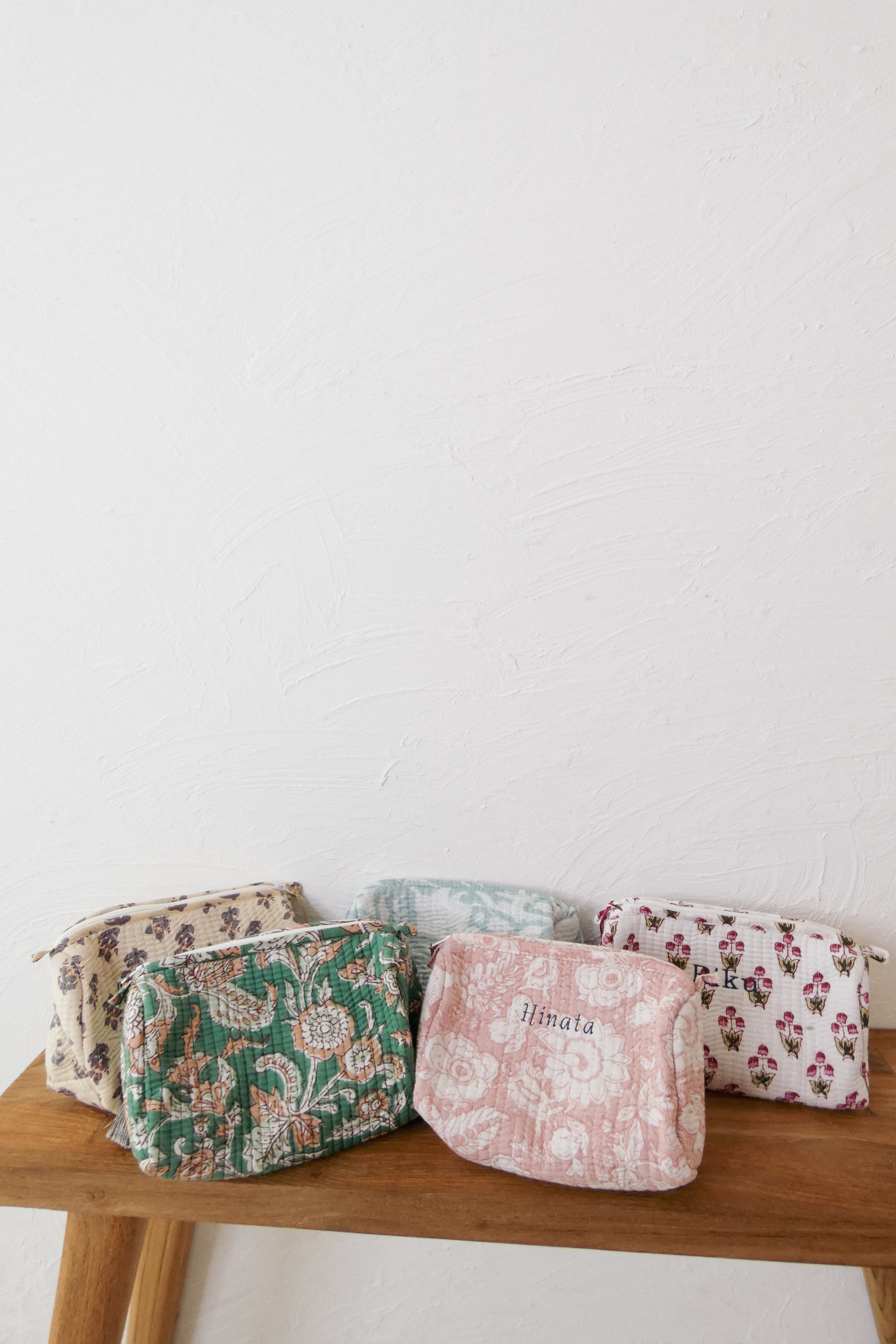 【Lサイズ】アウトレット/ブロックプリントポーチ