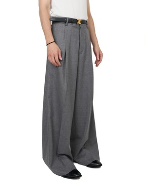ssstein "WOOL FLANNEL EXTRA WIDE TROUSERS〔GREY〕"
