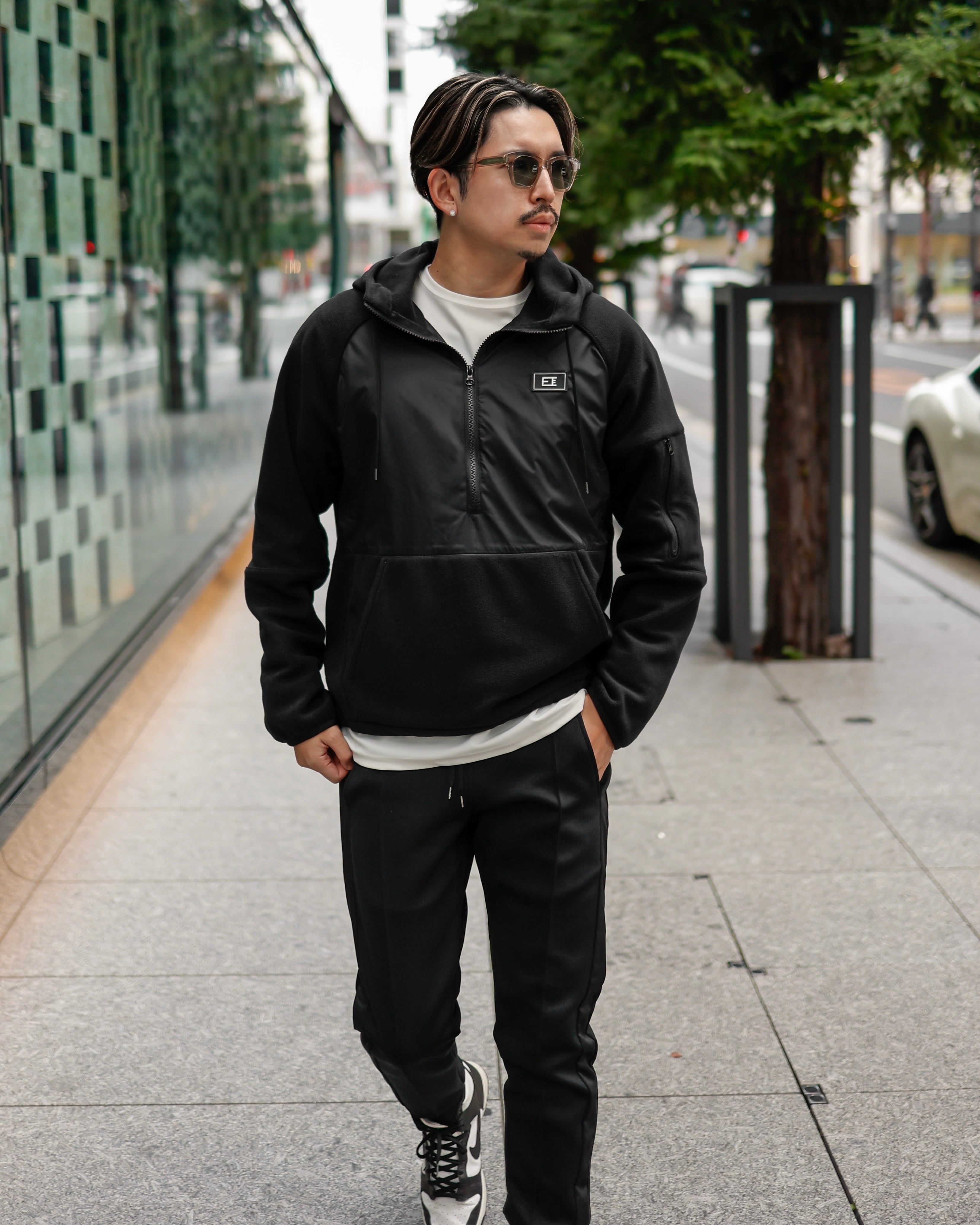 KV-526】【軽くて暖かい】Luxury Nylon Fleece Anorak Hoodie【即日