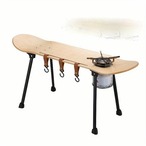 アウトドアキャンプテーブル 折りたたみテーブル ＜フック＆ストーブ付き＞