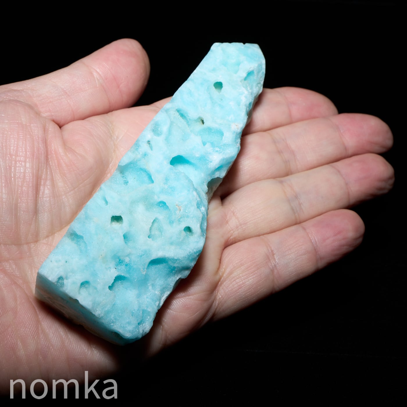 【希少&高品質】ブルーアラゴナイト 原石ポイント(中国雲南省産) 144g ngem-0165