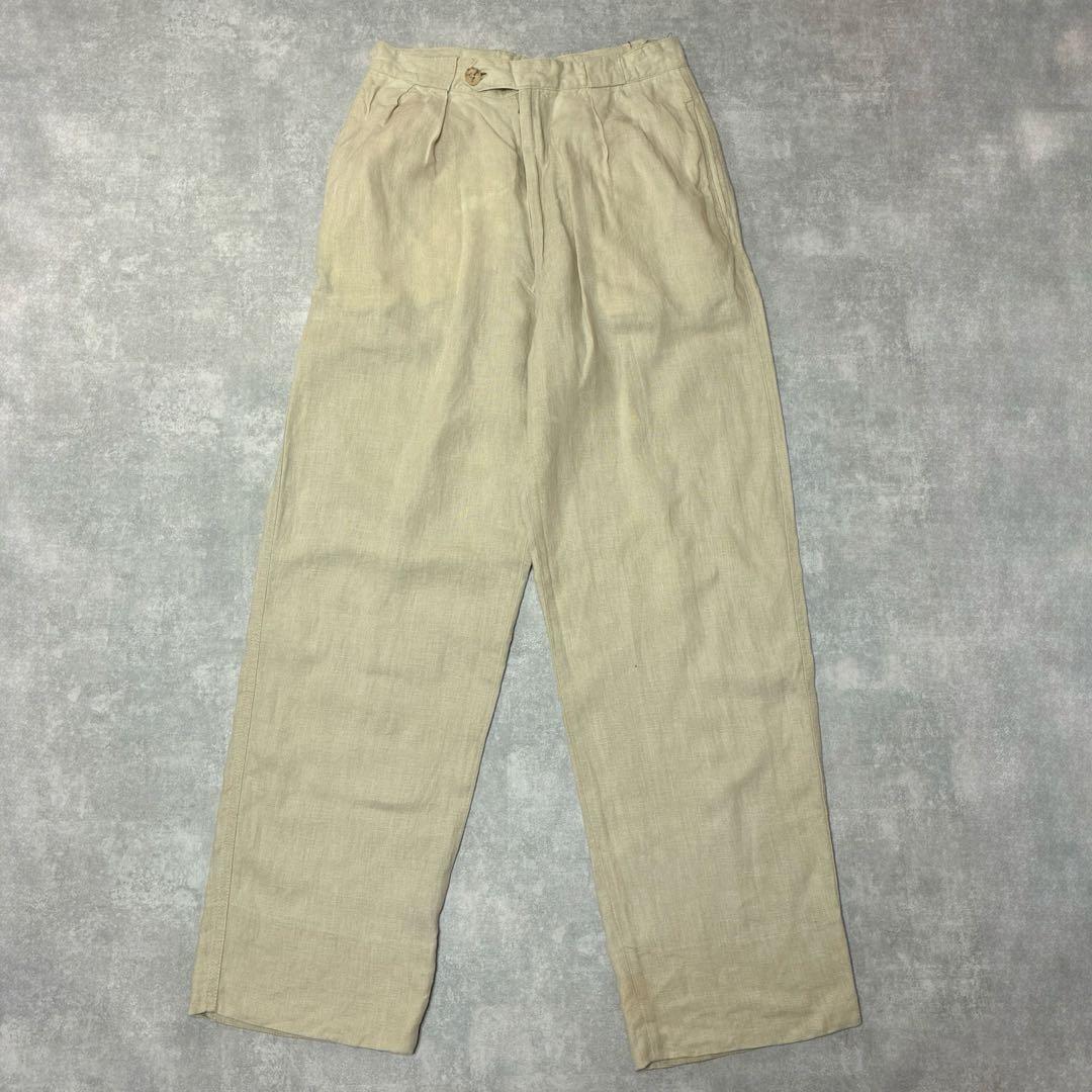 90s EMPORIO ARMANI リネンパンツ イタリア製 ベージュ 90s EMPORIO ARMANI リネンパンツ イタリア製 ベージュ | CHASE