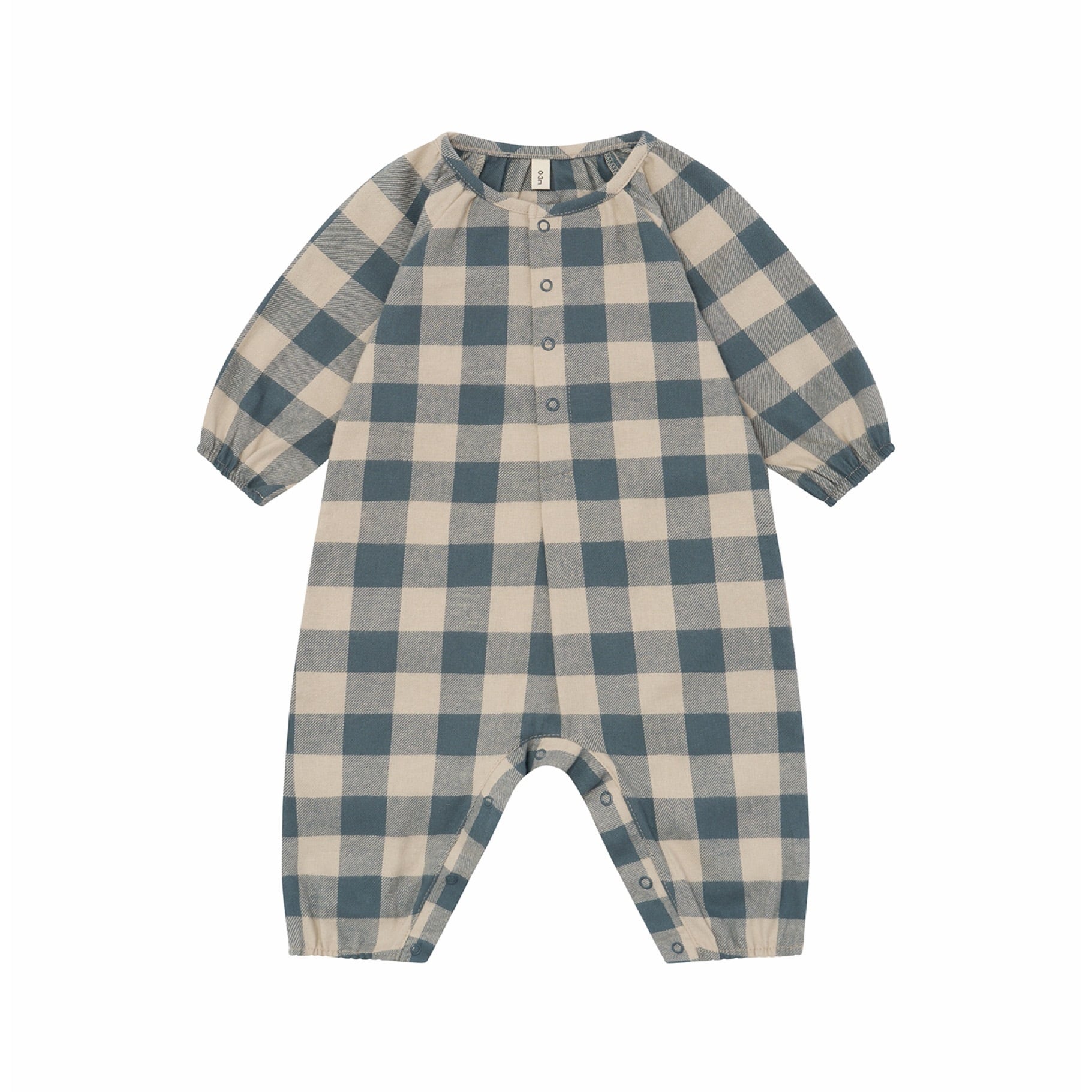 organic zoo / Fog Blue Gingham Onesie