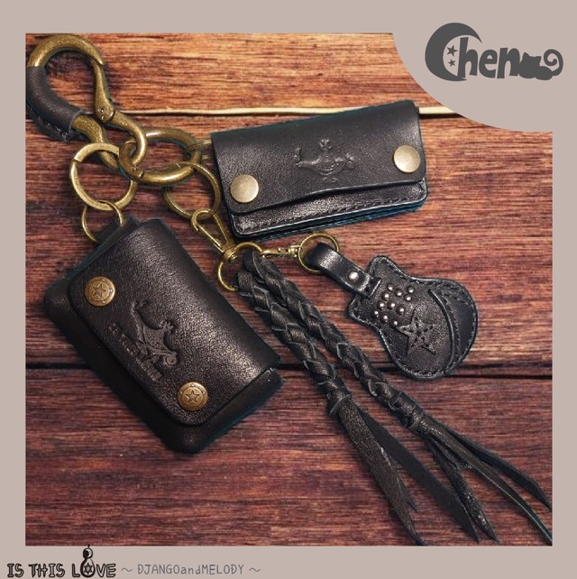 チャームSET（ALL栃木レザー)ブラック