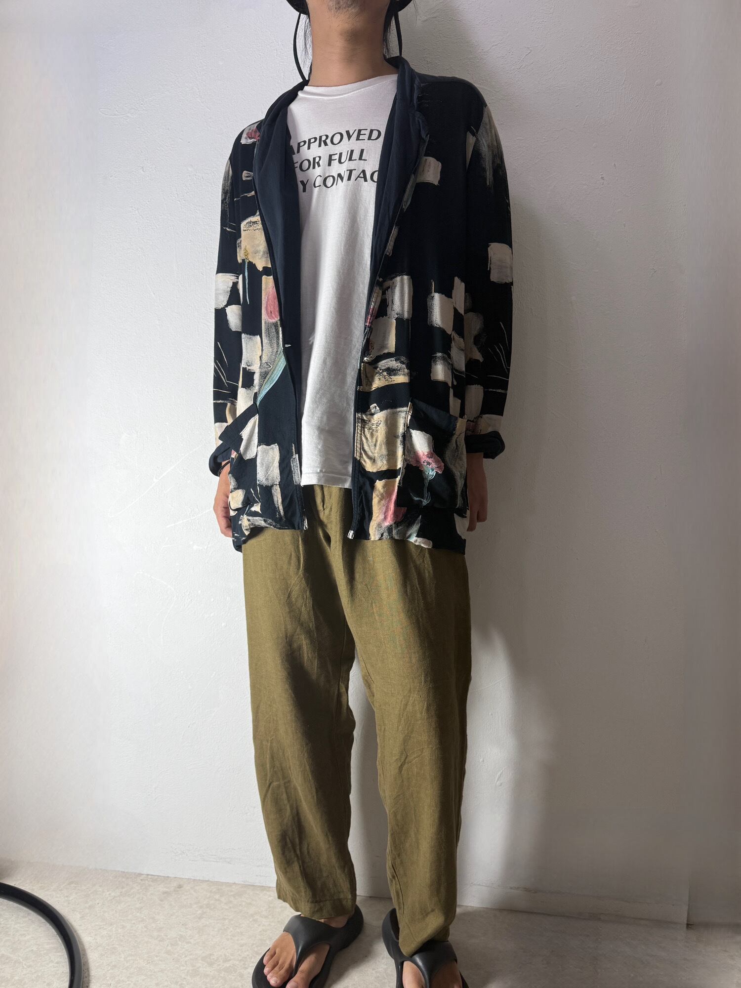 80’s USA made flower design rayon jacket