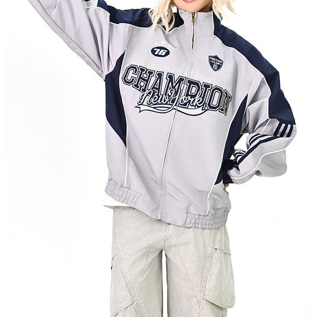 カレッジロゴラインスポーツジャケット 2col   R01440