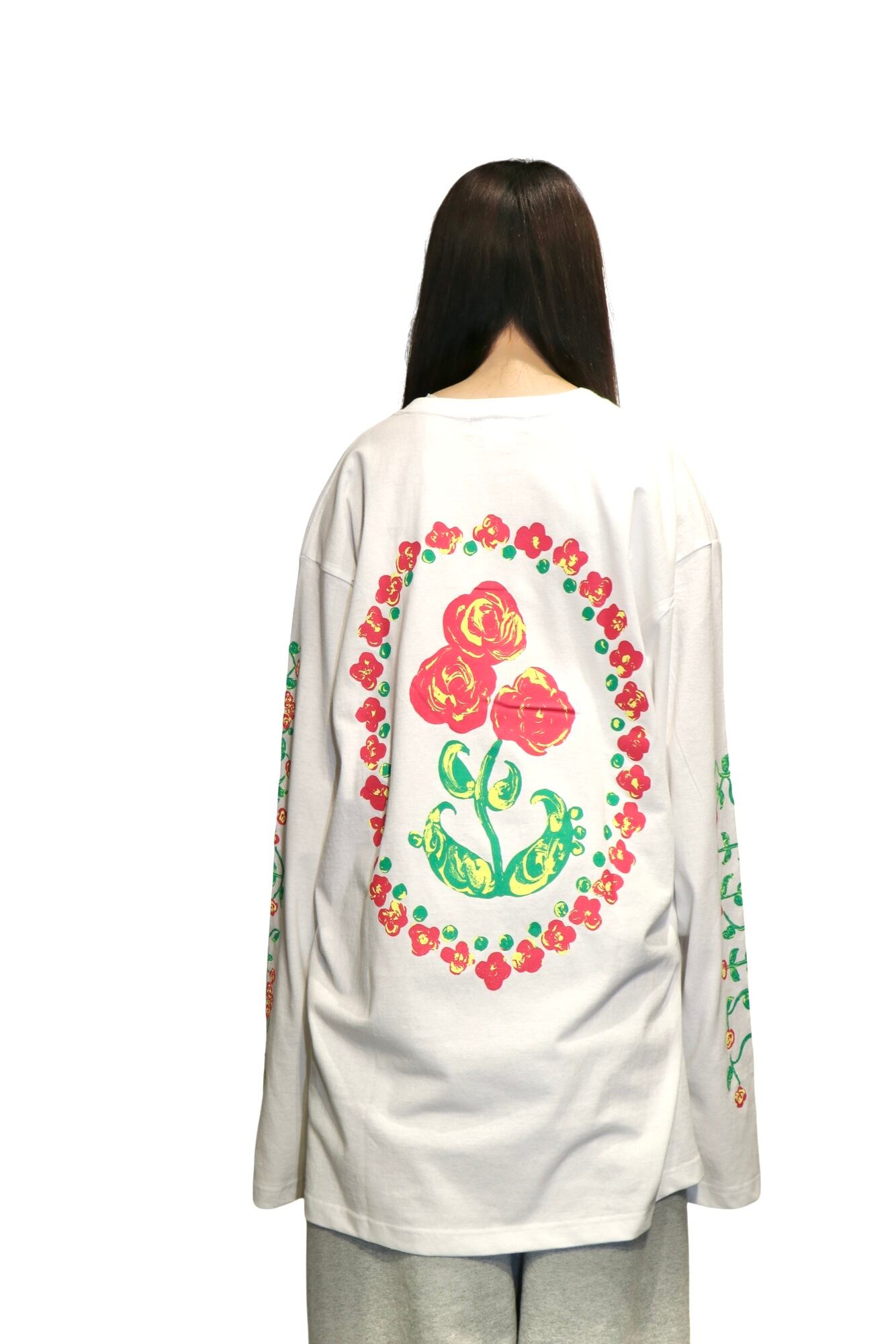 KIDILL ROSE LONG SLEEVE T-SHIRT(WHITE ROSE) KL779 | IAAAM ONLINE STORE
