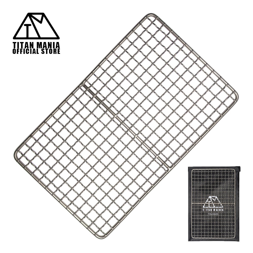 焼き網 軽量タイプ チタン製 プレート 超軽量 極軽 角型 頑丈 27cm