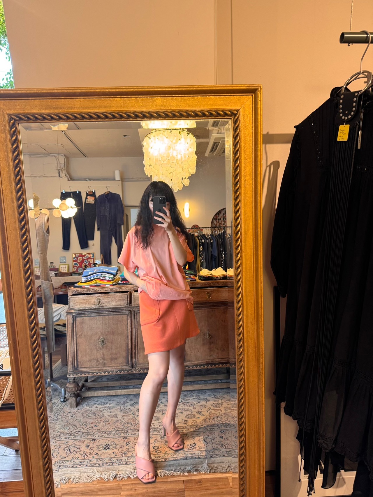 "CARVEN"orange skirt