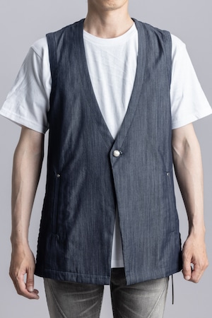 【シルクデニム】ジレベスト/ DENIM GILET WAISTCOAT