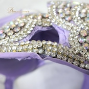 ベリーダンス オリエンタル 衣装 上下セット パープル系 トップス スカート 紫 ラインストーン キラキラ スリット アーム アーム飾り 華やか かわいい 上品 ダンス衣装 イベント ステージ 腕飾り 練習 レッスン