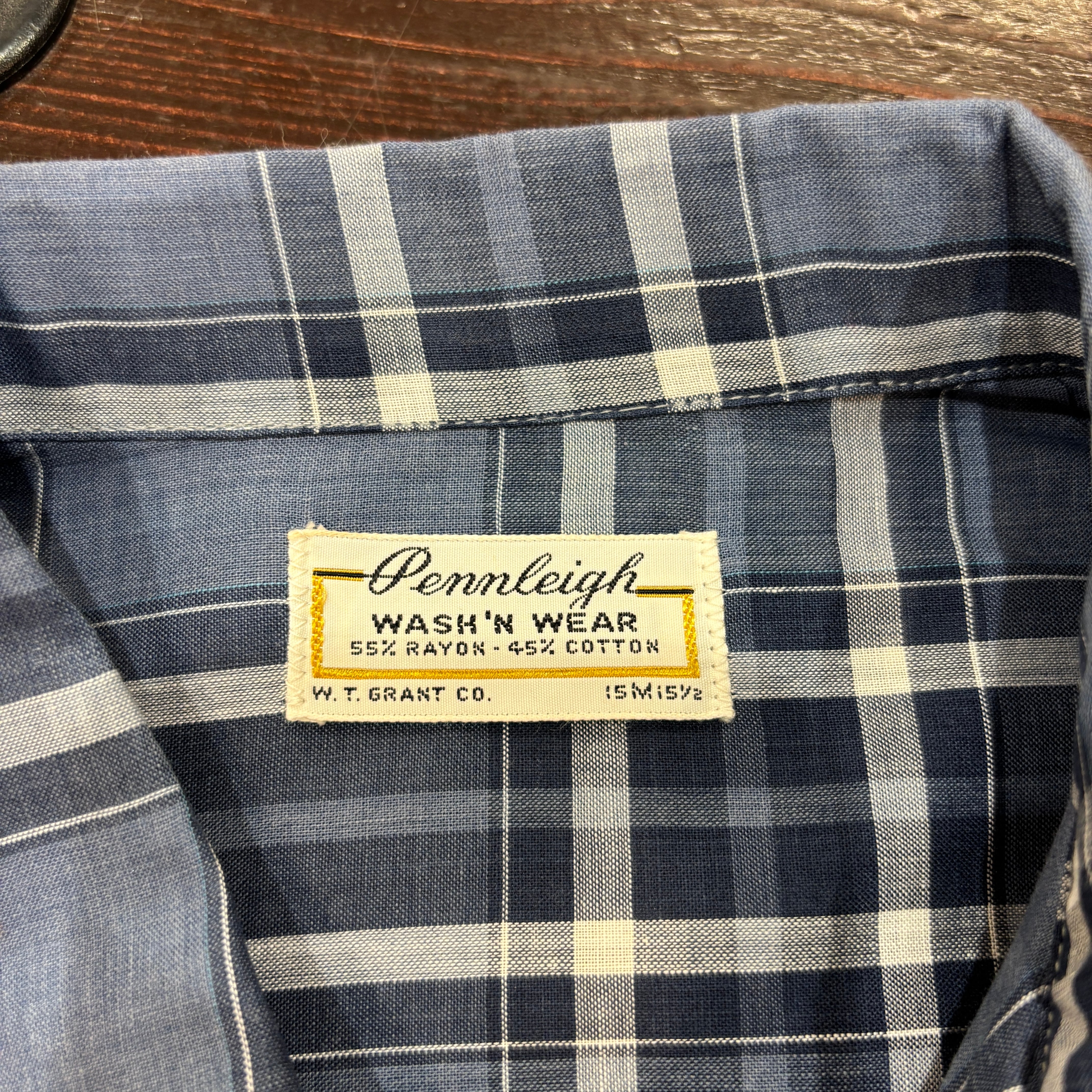 ①1960'S PENNLEIGH RAYON COTTON CHECK SHIRT | safarionline