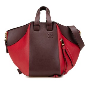 ロエベ ハンモック ハンドバッグ ショルダーバッグ 2WAY ワインレッド ボルドー レザー レディース LOEWE 【中古】