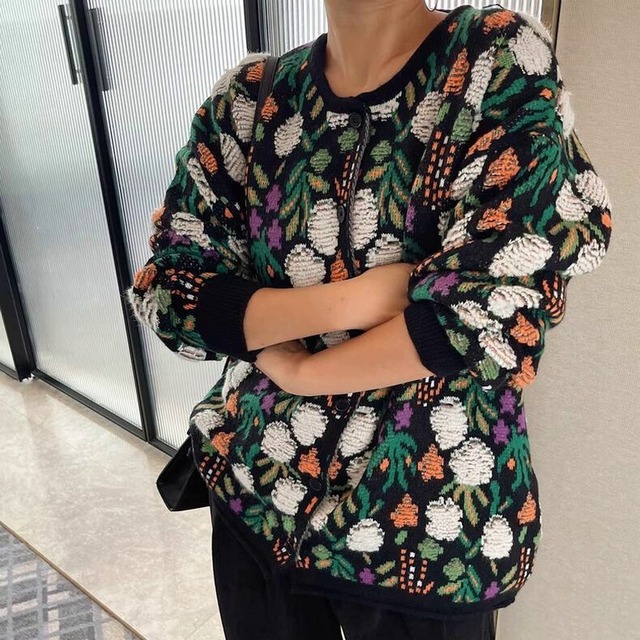 flower cardigan sweater jacket