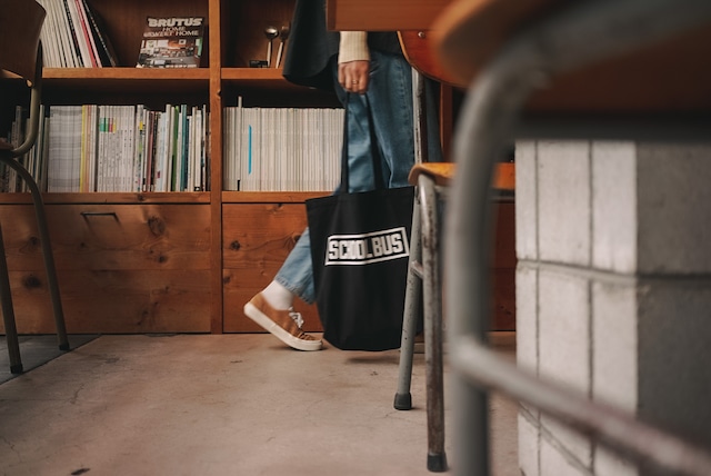 Original tote bag -SCHOOL BUS-【Black】