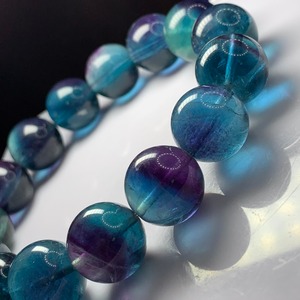 N.A1.大玉ブルーパープルグラデーションフローライトブレスレット