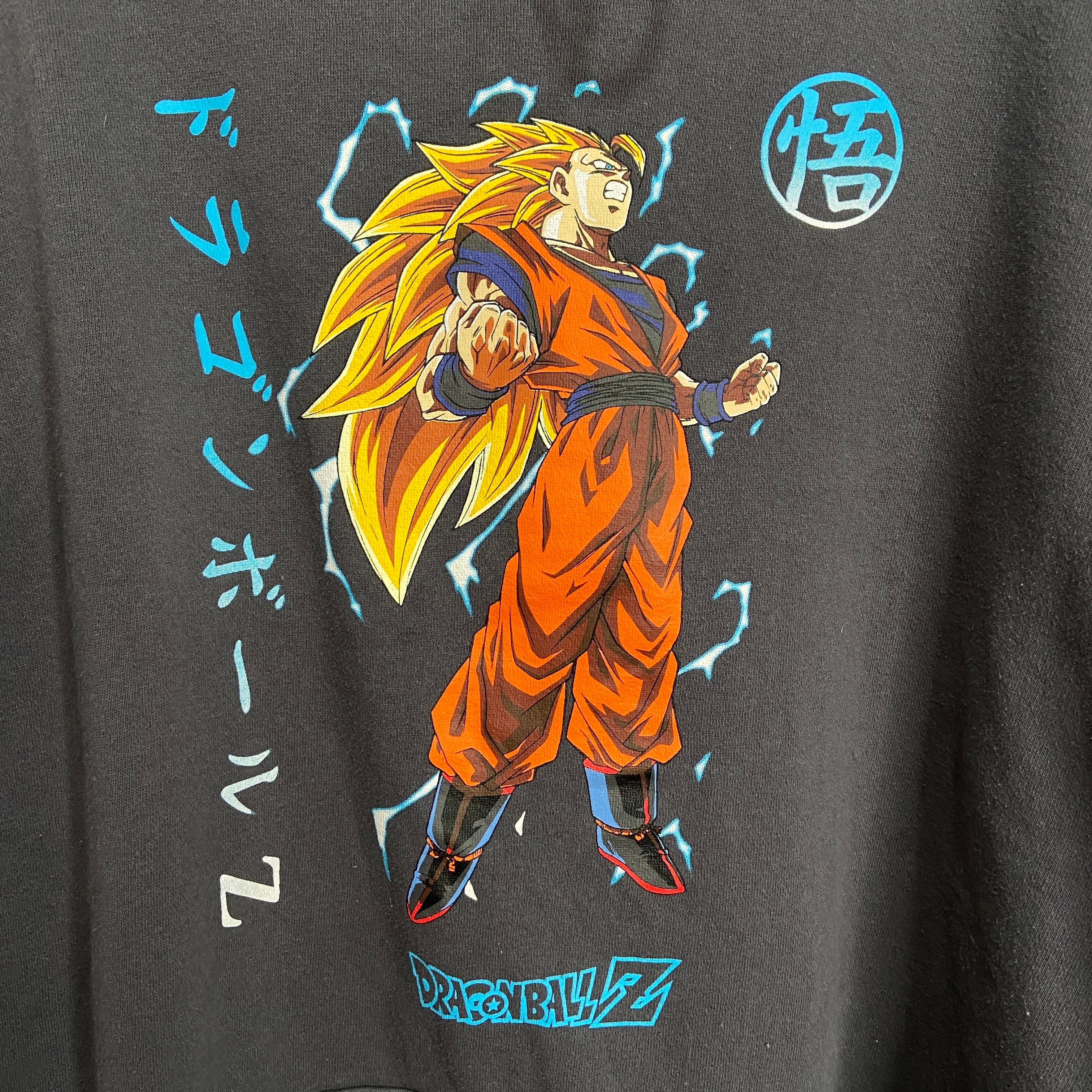 ドラゴンボールZ プリントパーカー スリーブロゴ チャコールグレー 2XL