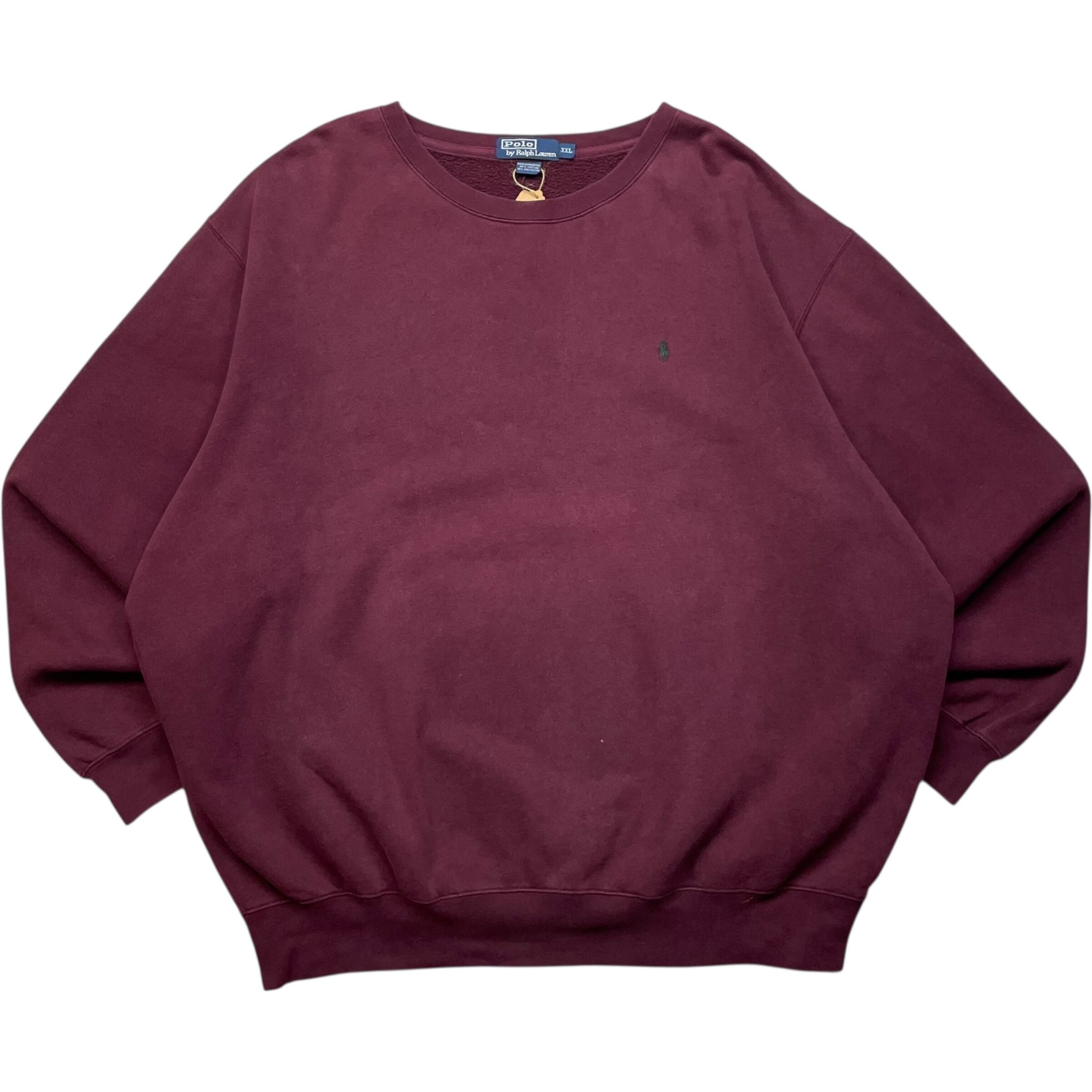 《XXL》 Polo by Ralph Lauren ポロバイラルフローレン スウェット ポニー ワンポイント バーガンディ 90年代 vintage no.8875