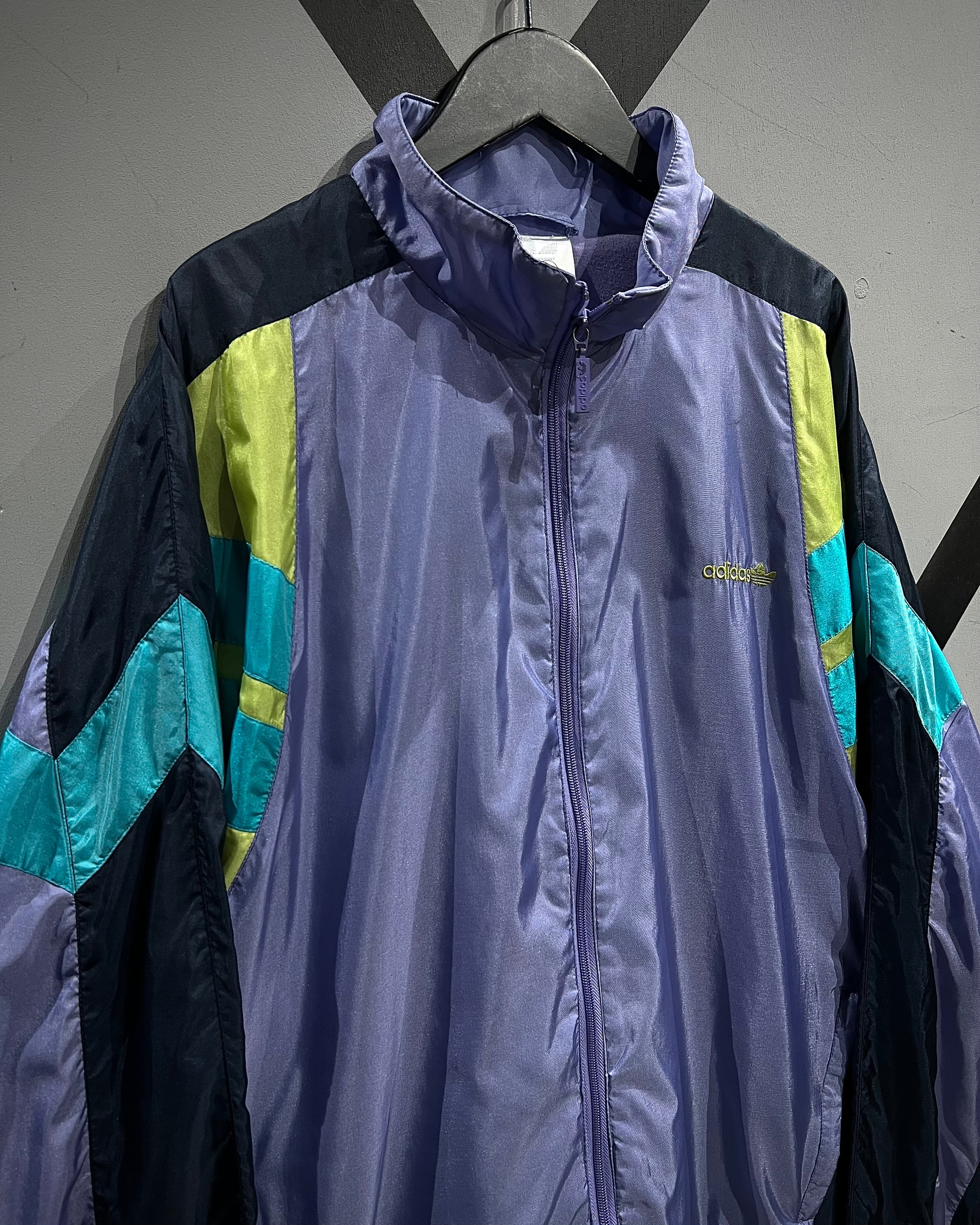 X VINTAGE】80's “adidas”Futuristic Coloring Vintage Loose Nylon