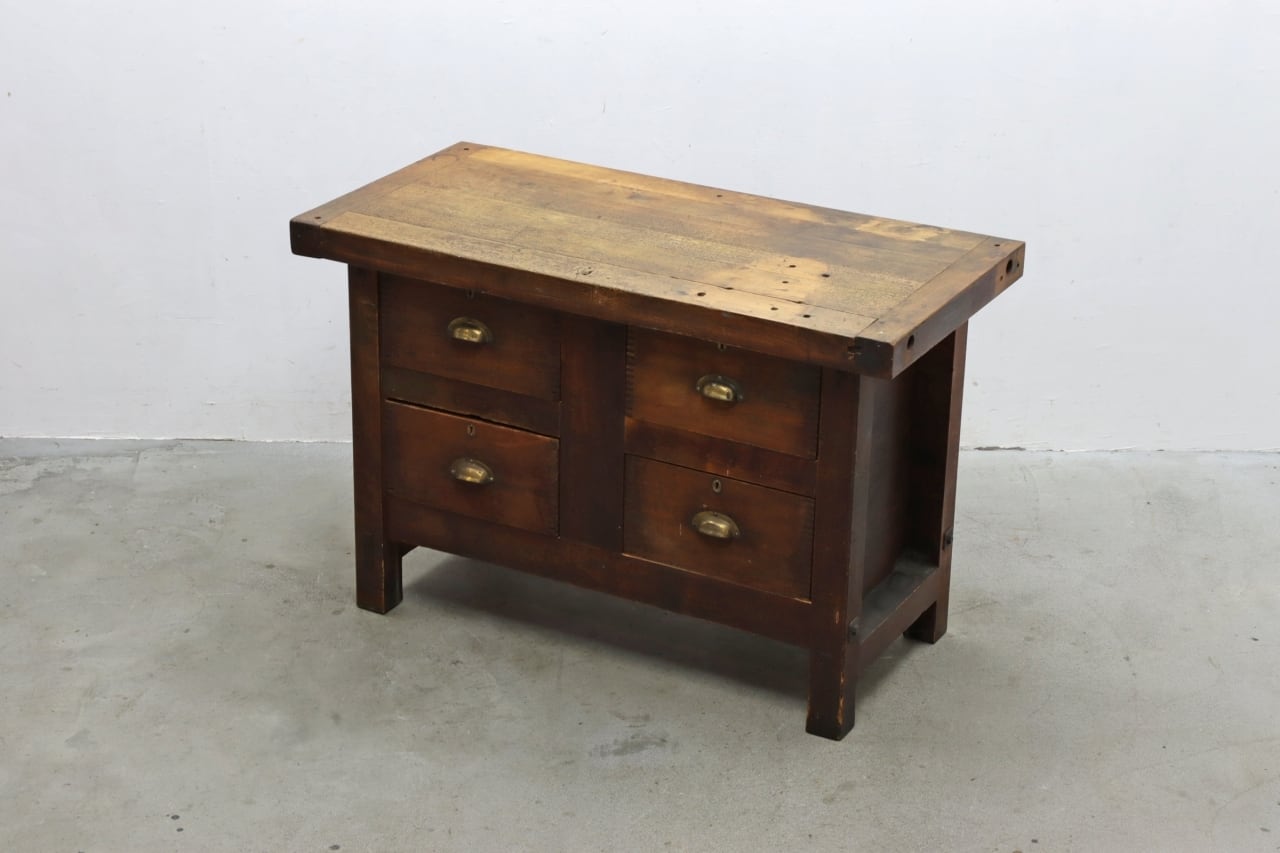 【東ドイツ Kühlungsbornの古い引き出し】ヴィンテージ 英国 イギリス Lloysd's Antiques ヴィンテージ クラシカル 作業台