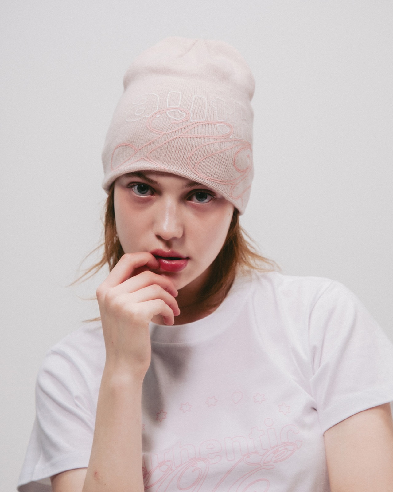 authentic love beanie -babypink-