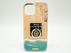 Hang loose/wood×resin mint blue wave case(bamboo)