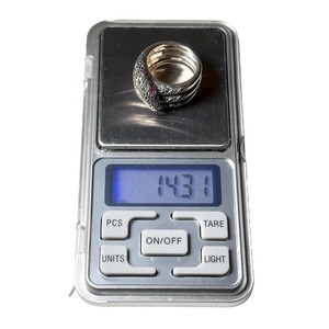 ROKUZAN heavy gauge silver snake ring with ruby eye