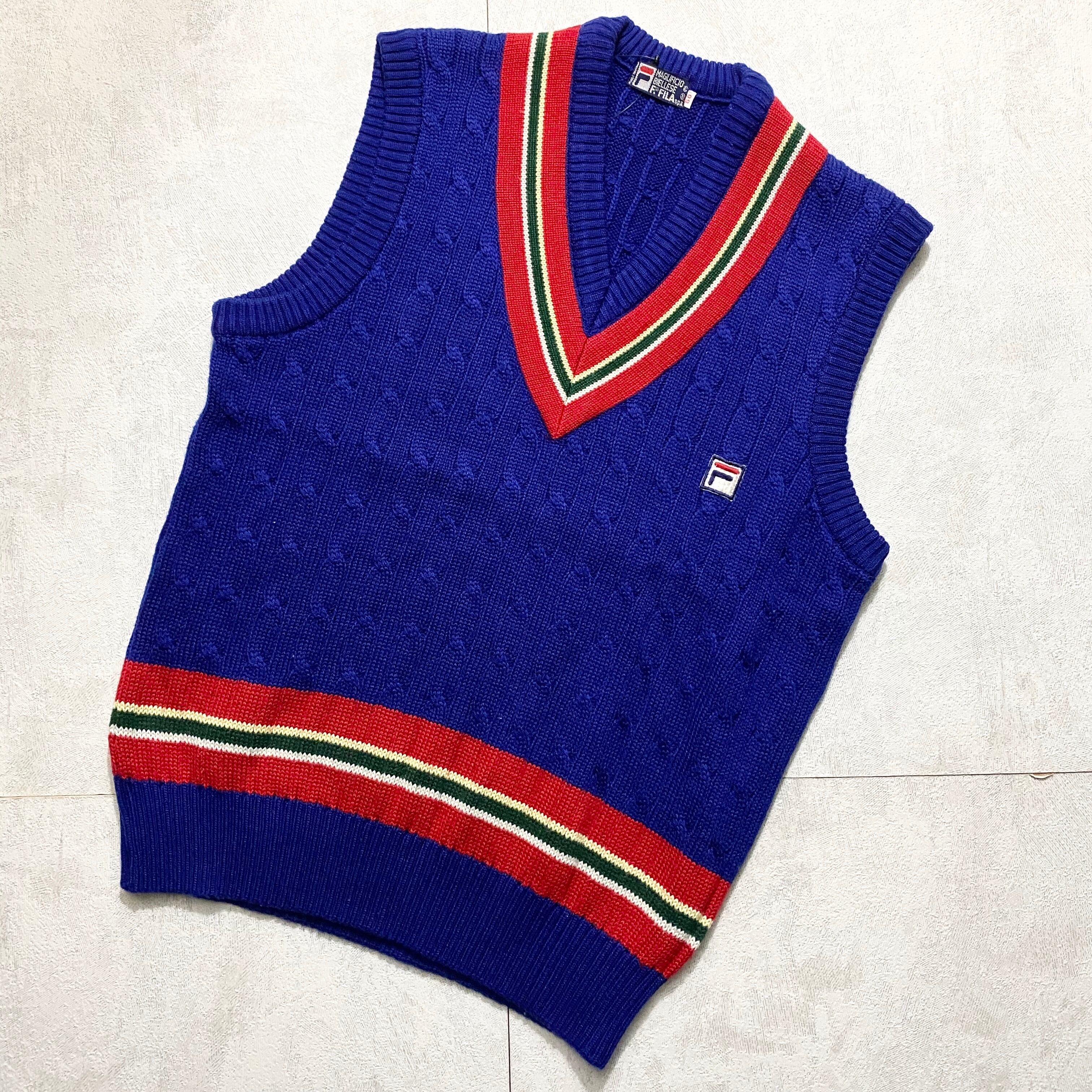 vintage FILA tricolore knit vest made in italy | NOIR ONLINE