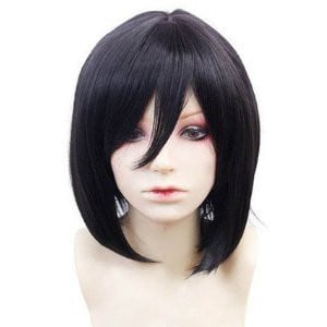 W771 進撃の巨人☆ミカサ コスプレウィッグ ＋ウイッグネット