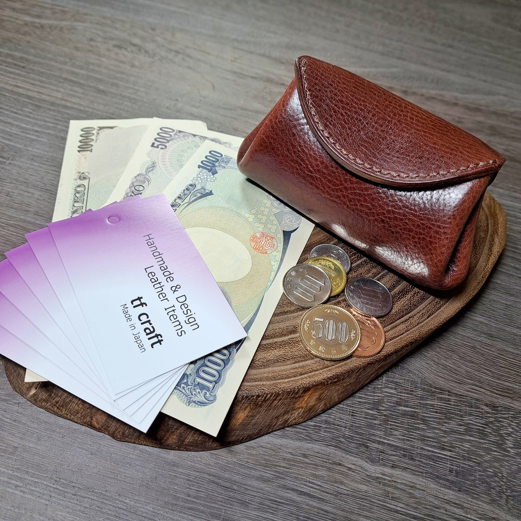 イタリアンレザーのミニ財布 アコーディオンウォレット ダークブラウン