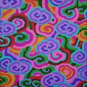 8/21発売！USAコットン Kaffe Fassett（布幅X50cm単位カット）Cloud Scrolls PWPJ138.DEEP）