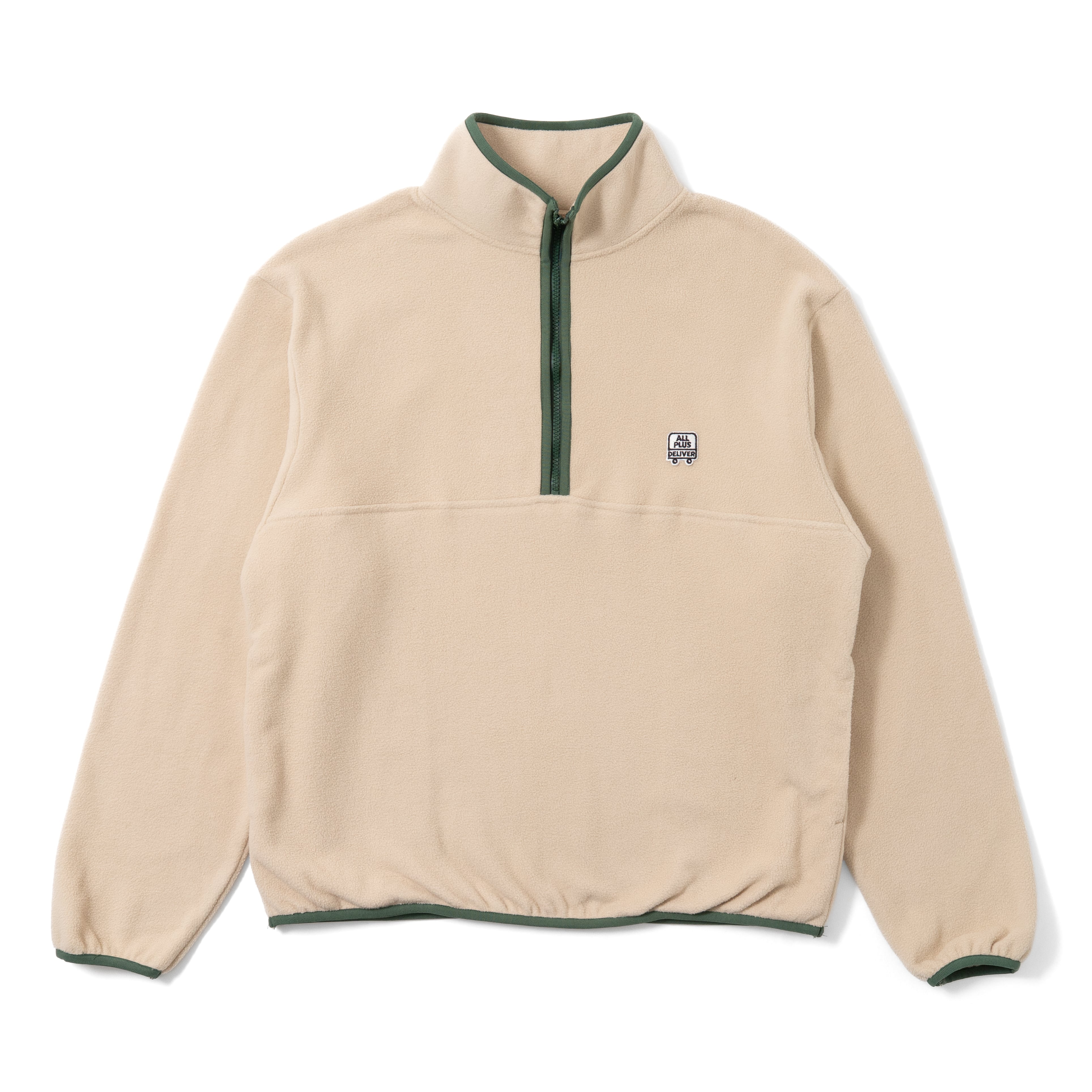 ALPSDR LOGO FLEECE HALF ZIP / BEIGE