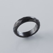 【16号】ブラックのキラメキがカッコいい！黒翡翠甲丸リング black facetcut ring A貨翡翠 jd_rg1410
