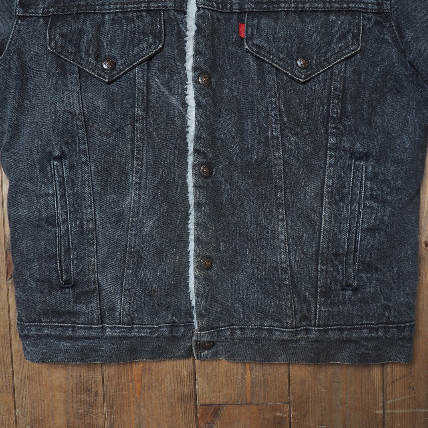 80's “Levi's” Black Denim Boa Jacket | 古着屋シミー 80's “Levi's” Black Denim Boa Jacket | 古着屋シミー